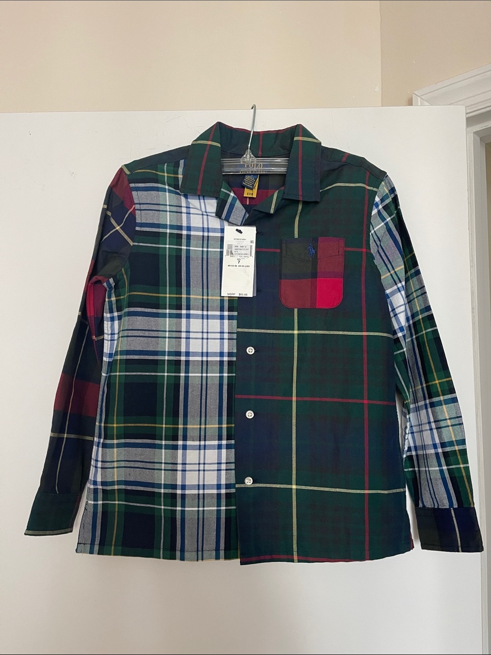 Polo by Ralph Lauren Kids Green & Red Patchwork Plaid Button-Down
